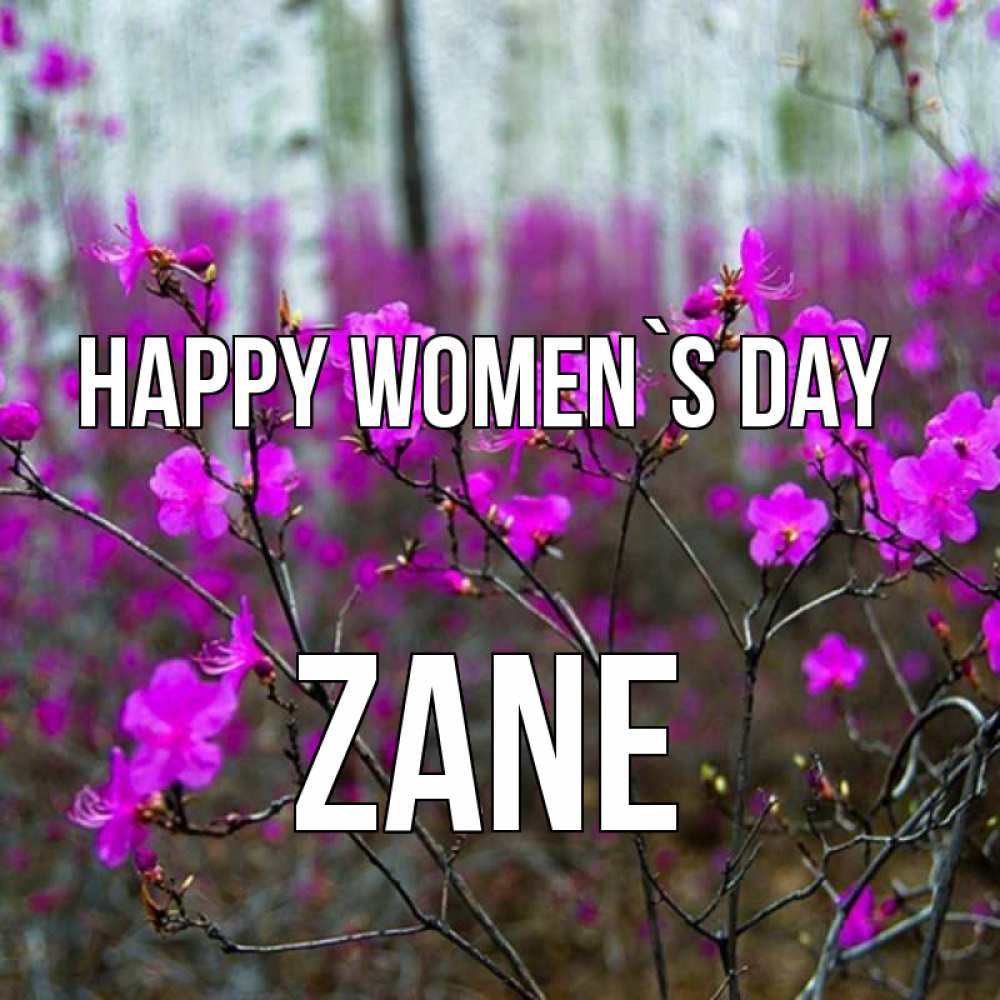 Greetings card с именем, Zane happy women`s day дикие цветы Greetings with text for free download 